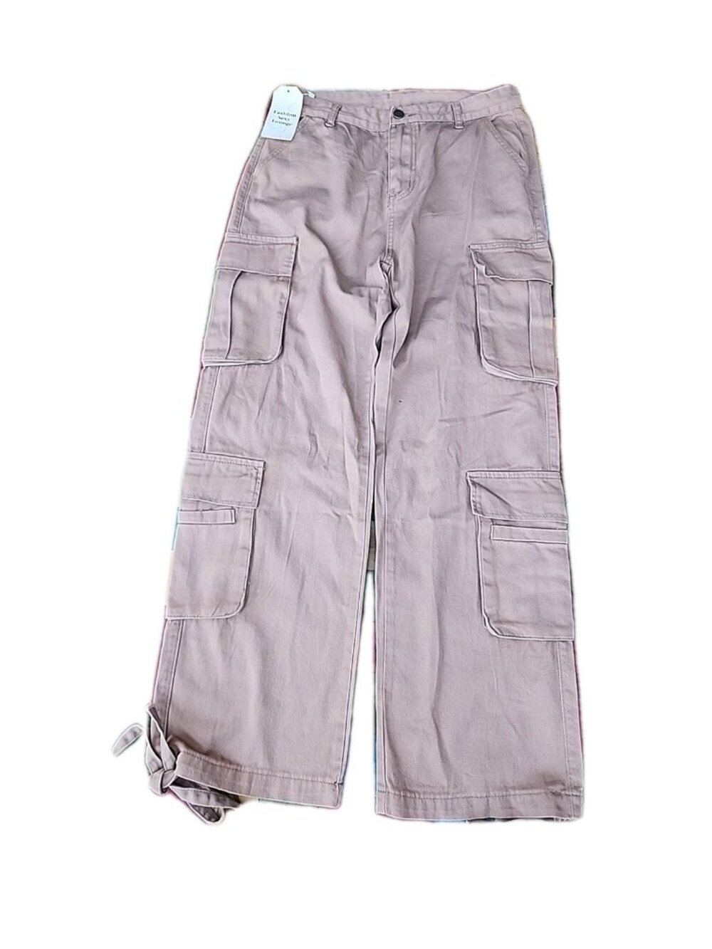 Fashion Sexy Lounge Beige Cotton Multipocket Cargo Pants Sz Medium/Large